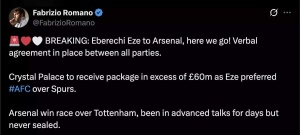 Who is Eberechi Eze, the potential new Arsenal signing for more than £68 million