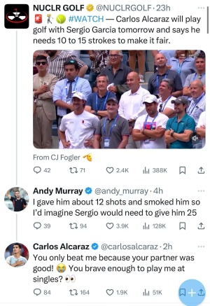 Carlos Alcaraz Claps Back at Andy Murray's Golfing Digs, Challenges Him to Singles Match