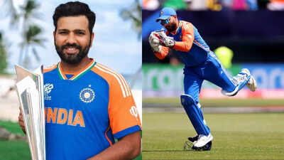 Captain Rohit Sharma shares a moment with Rishabh Pant