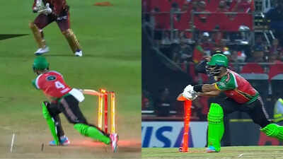 CPL | Hit wicket off a wide ball - watch the most bizarre dismissal